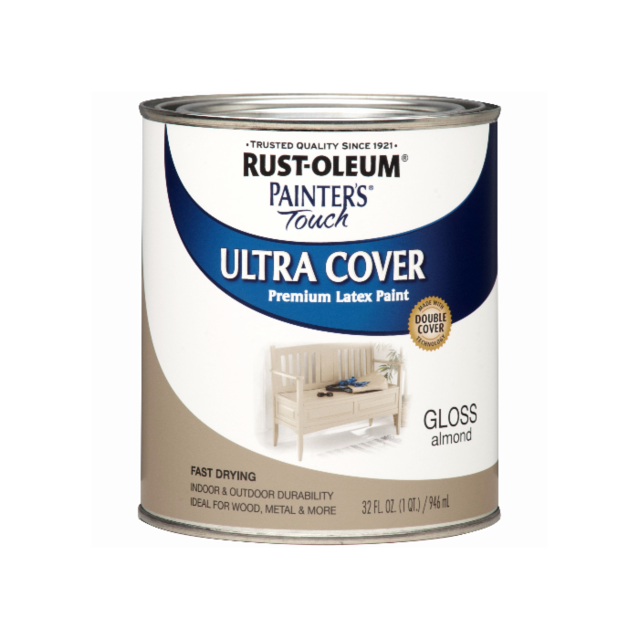 1 Qt Rust-Oleum 1994502 Almond Painter's Touch 2X Ultra Cover Premium Latex Paint