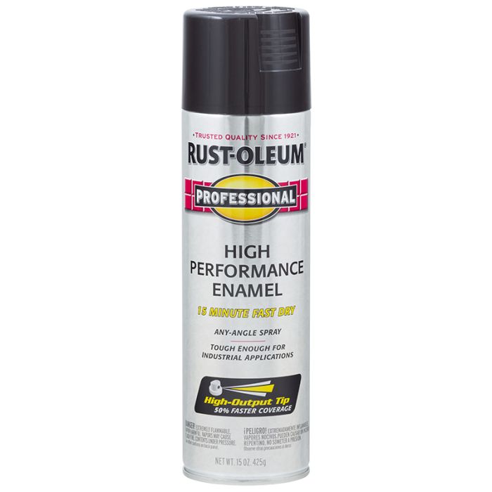 15 Oz Rust-Oleum 7579838 Black Professional High Performance Enamel Spray Paint, Gloss