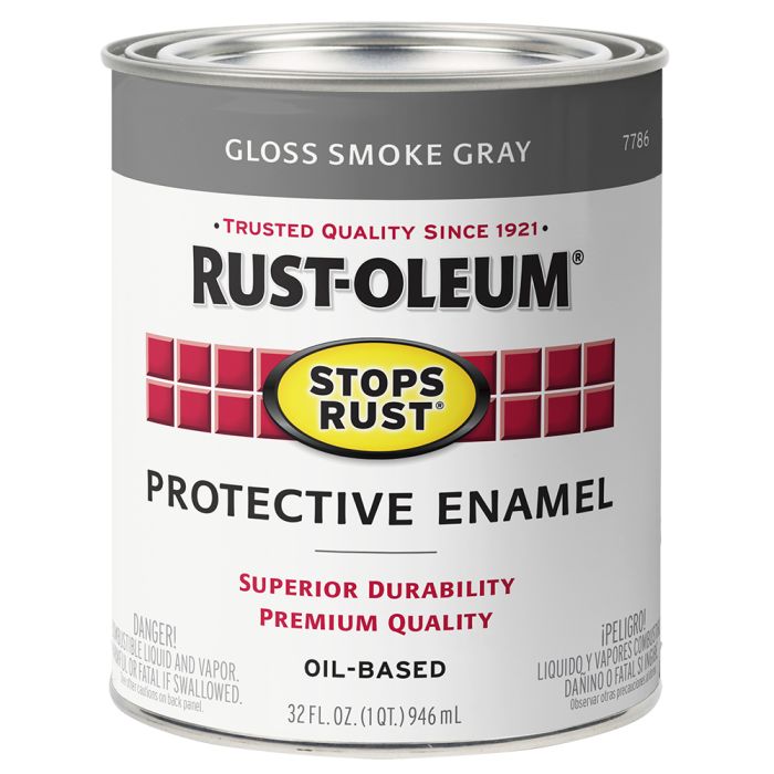 1 Qt Rust-Oleum 7786502 Smoke Gray Stops Rust Protective Enamel, Gloss