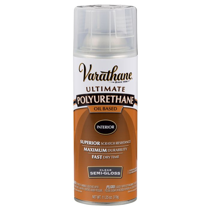 11.25 Oz Rust-Oleum 6081H Clear Varathane Oil-Based Interior Ultimate Polyurethane Spray, Semi-Gloss