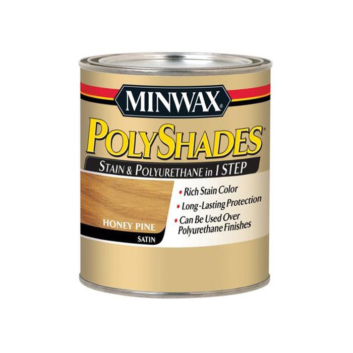 1/2 Pt Minwax 21310 Honey Pine PolyShades Wood Stain And Polyurethane Satin