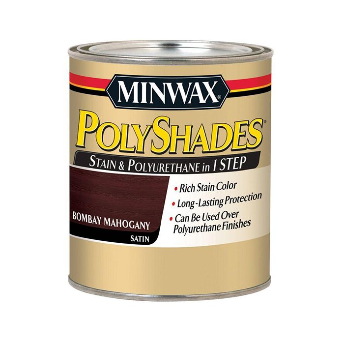 1/2 Pt Minwax 21380 Bombay Mahogany PolyShades Wood Stain And Polyurethane Satin