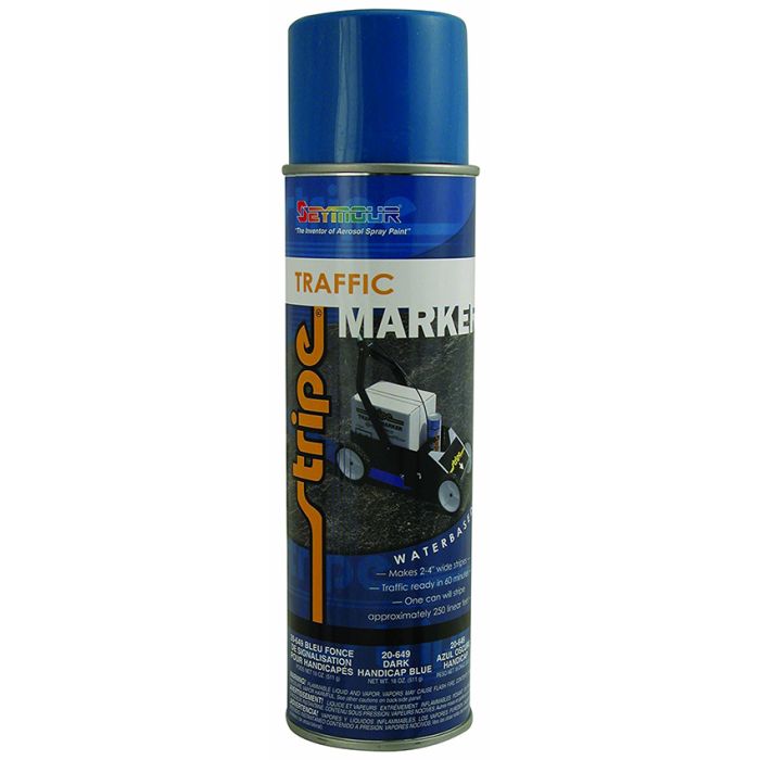 20 Oz Seymour 20-649 Dark Handicap Blue Stripe Water-Based Inverted Traffic Marker Spray Paint