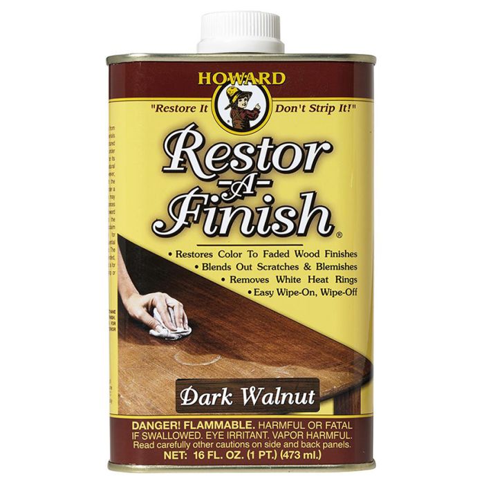 1 Pt Howard RF6016 Dark Walnut Restor-A-Finish One-Step Refinisher