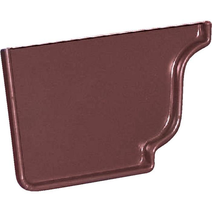 Amerimax 5 In. Galvanized Brown Left Gutter End Cap