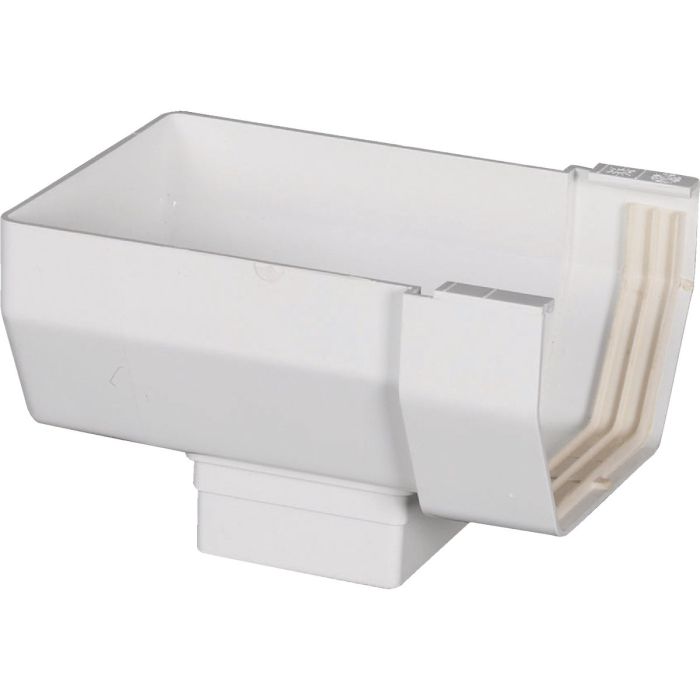 Amerimax 5 In. K Style Vinyl White Gutter End with Outlet