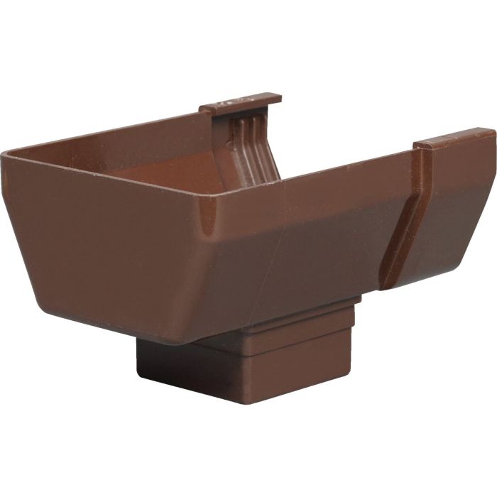 Amerimax 5 In. K Style Vinyl Brown Gutter End with Outlet