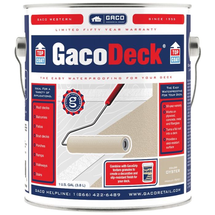 1 Gal Gaco DT01 Oyster GacoDeck Water-Based Elastomeric Top Coat