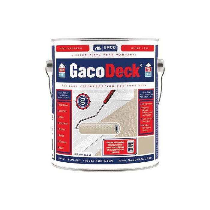 1 Gal Gaco DT02 Pewter GacoDeck Water-Based Elastomeric Top Coat