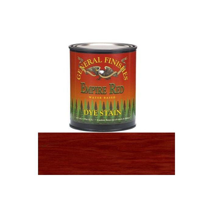 1 Pt General Finishes DPR Empire Red Dye Stain Water-Based Wood Stain