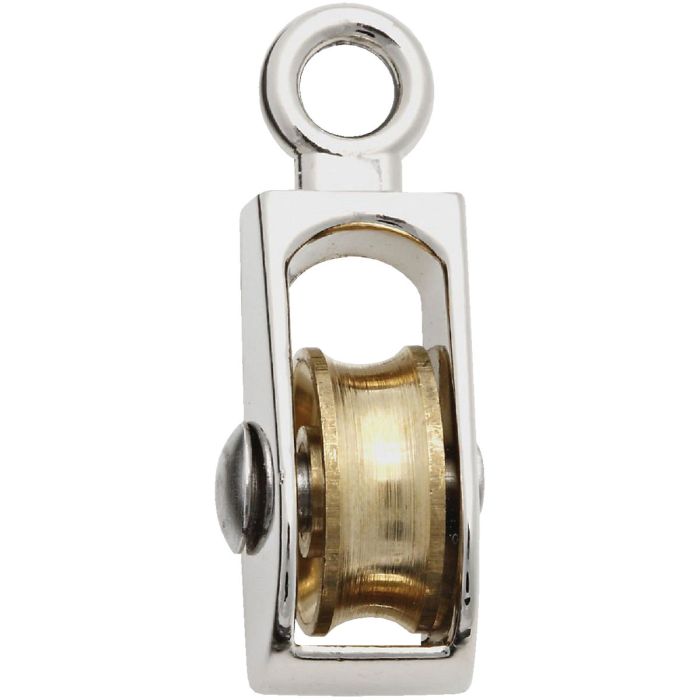 National 3203 1/2 In. O.D. Single Fixed Eye No-Rust Rope Pulley