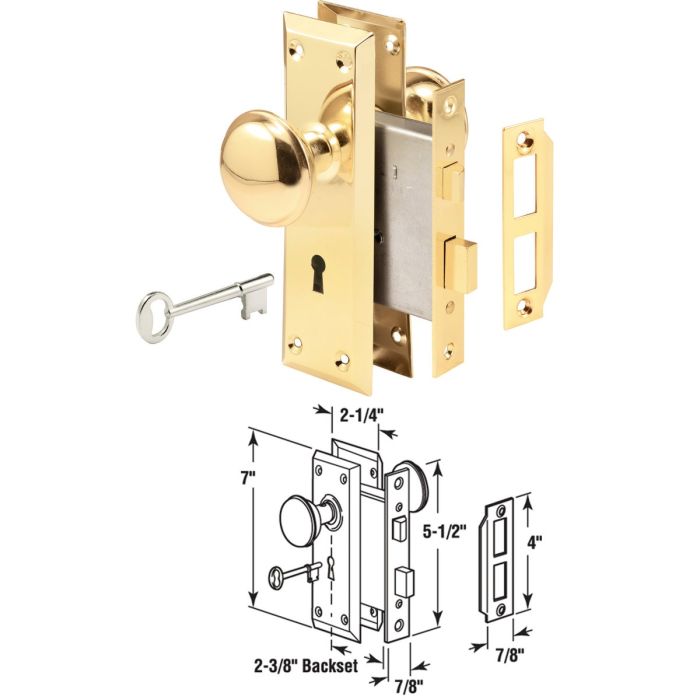 Prime Line Bit Key Mortise Lockset with Knob