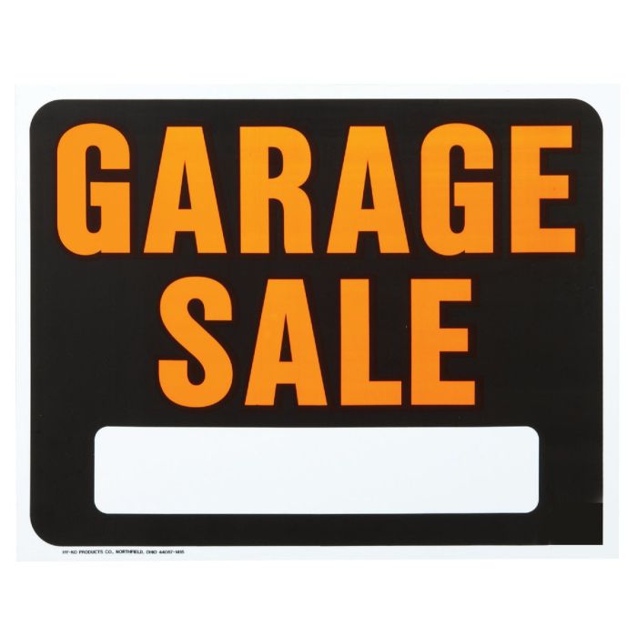 Hy-Ko Heavy Gauge Plastic Sign, Garage Sale