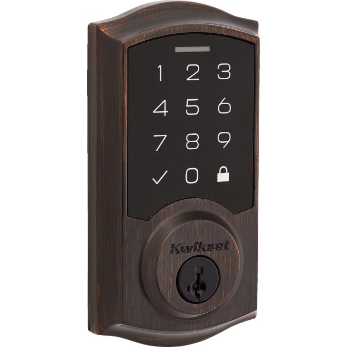 Kwikset SmartCode 270 Traditional Touchpad Electronic Deadbolt With SmartKey, Venetian Bronze