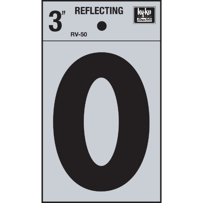 Hy-Ko Vinyl 3 In. Reflective Adhesive Number Zero