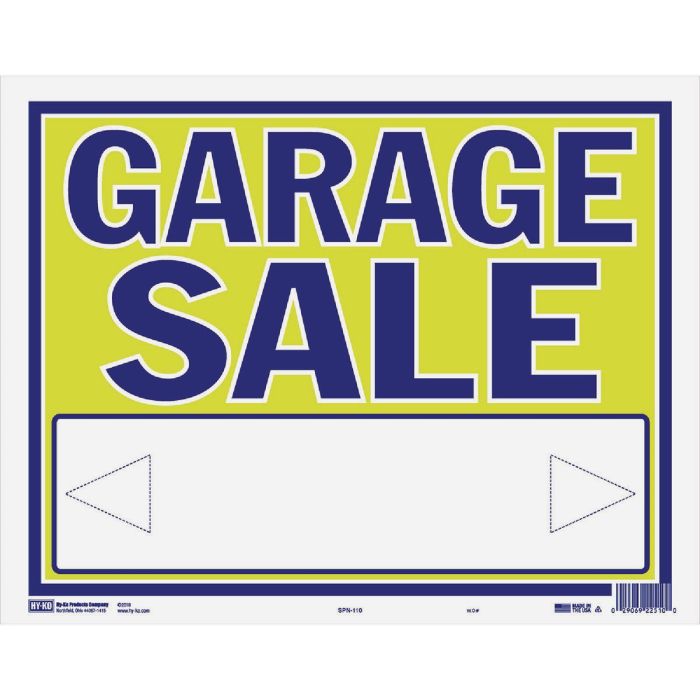 Hy-Ko Neon Garage Sale Sign