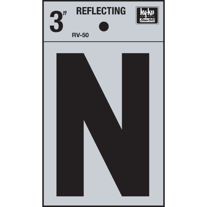 Hy-Ko Vinyl 3 In. Reflective Adhesive Letter, N