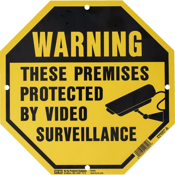 Hy-Ko 9x9 Video Surveillance Sign