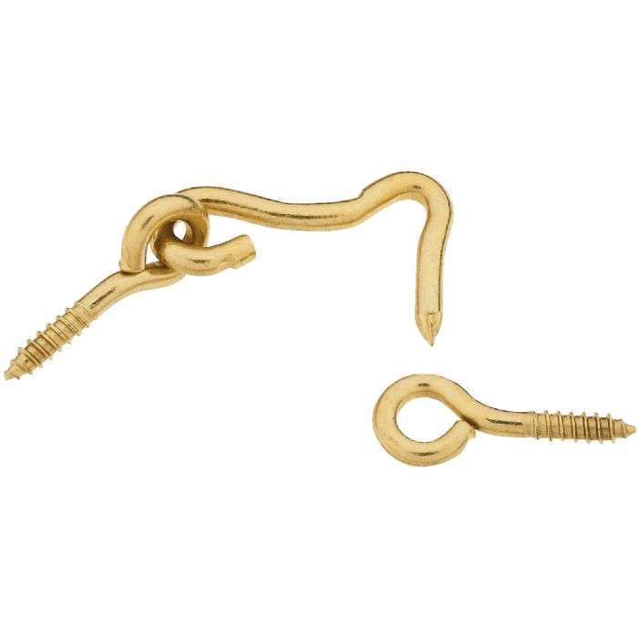 National Solid Brass 1 In. Hook & Eye Bolt (2 Ct.)