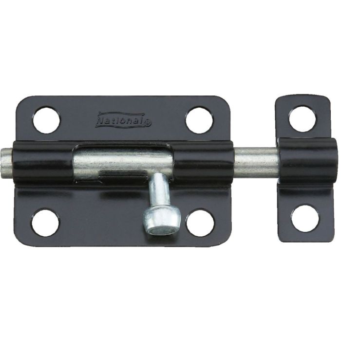 National 3 In. Black Steel Door Barrel Bolt