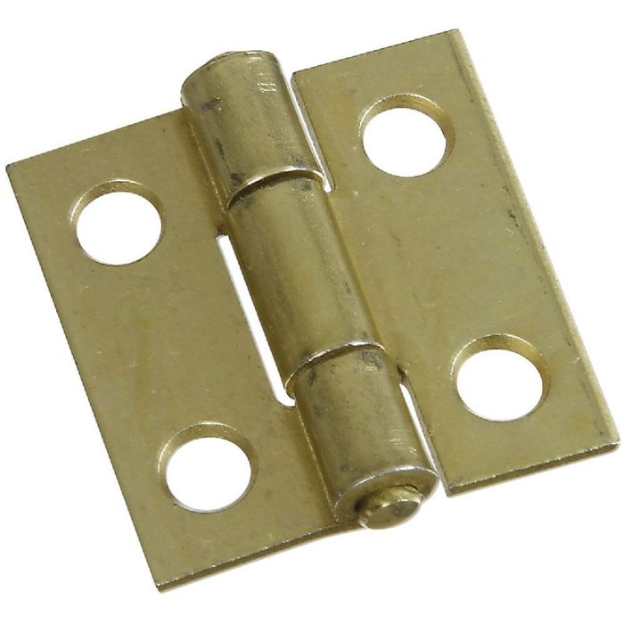 National 1 In. Brass Tight-Pin Narrow Hinge (2 Count)