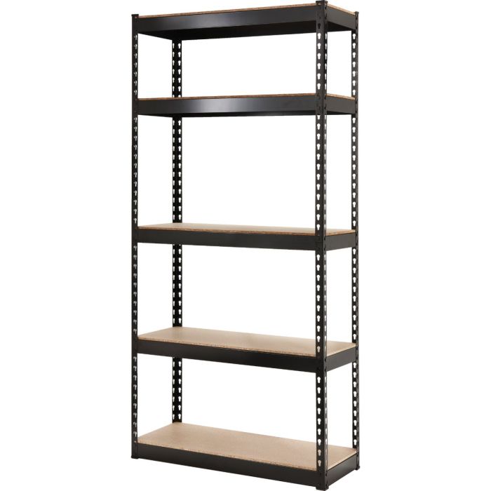 L-Beam 34 In. x 72 In. x 14 In. Black Steel 5-Tier Shelving