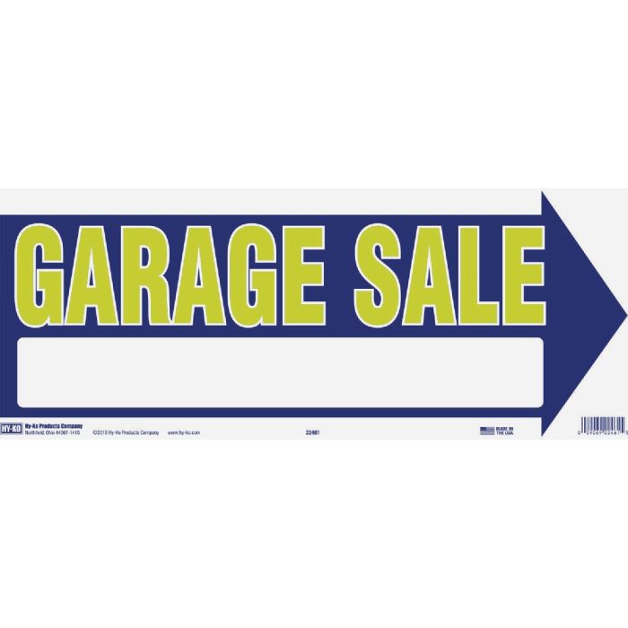 Hy-Ko Neon Corrugated Garage Sale Arrow Sign With 2 Poles