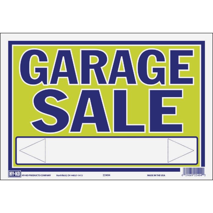 Hy-Ko 9x13 Neon Garage Sale Sign