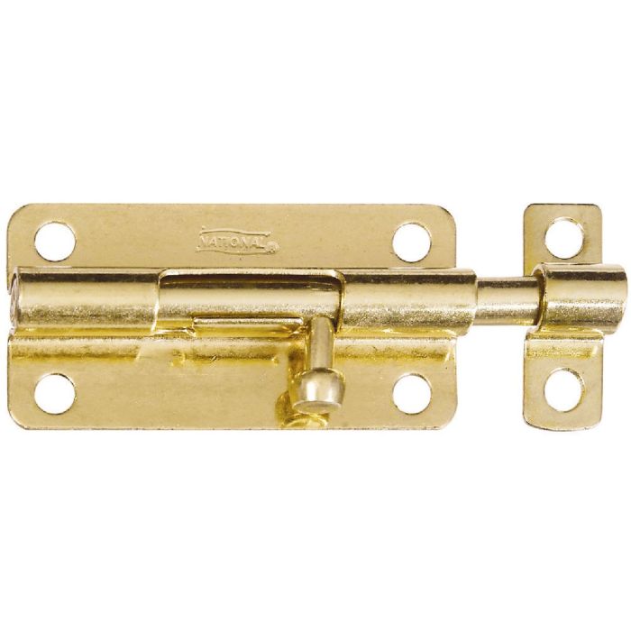 National 4 In. Brass Steel Door Barrel Bolt