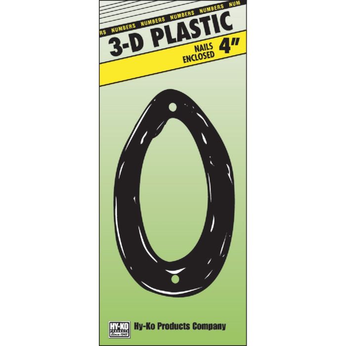 4" Blk Plastic Number-#0