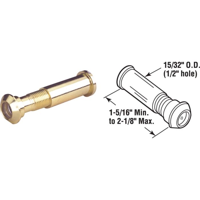 Defender Security Solid Brass 1/2 In. Hole Door Viewer