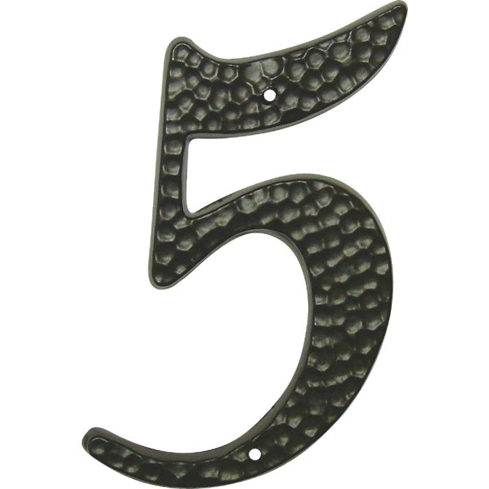 Hy-Ko 3-1/2 In. Black Hammered House Number Five