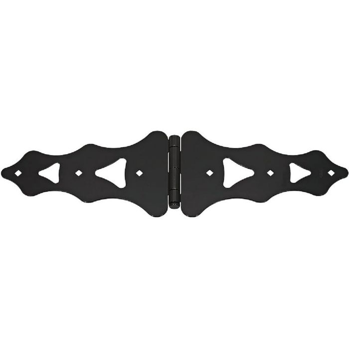 National 10 In. Black Ornamental Strap Hinge