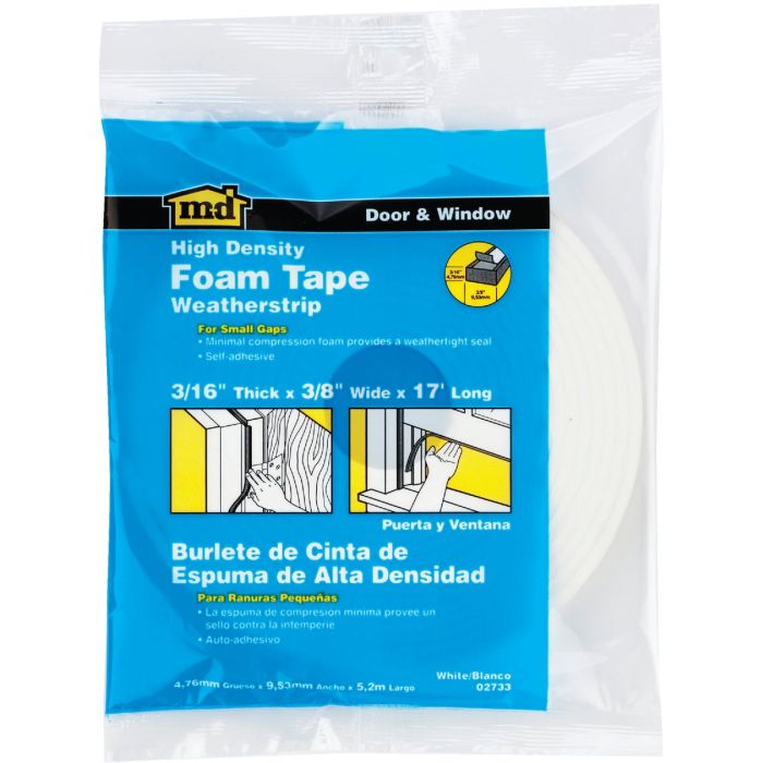 Wht 3/16x3/8x17' Clsd Foam Tape