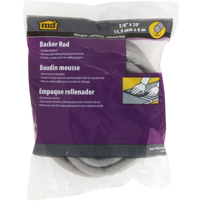 M-D 5/8 In. x 20 Ft. Gray Backer Rod