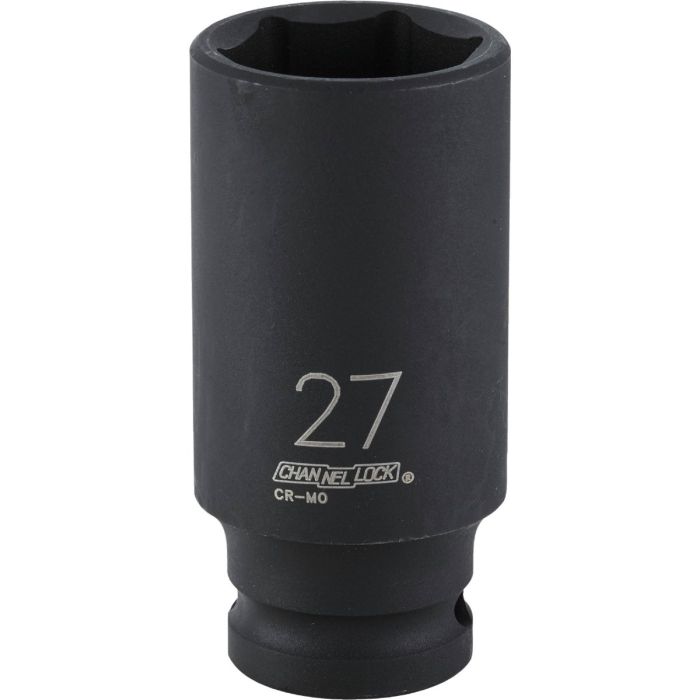 Channellock 1/2 In. Drive 27 mm 6-Point Deep Metric Impact Socket