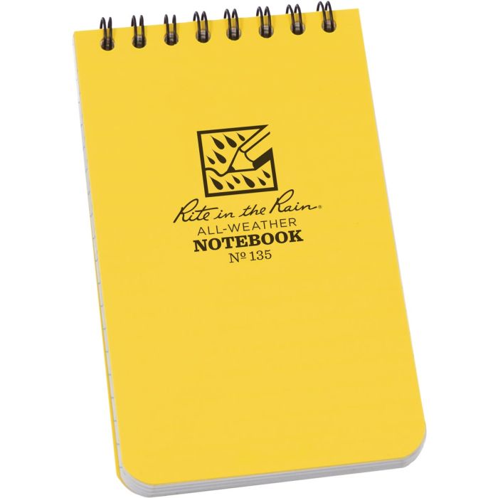 Rite in the Rain 3 In. W x 5 In. H Yellow 50-Sheet Top Spiral Bound All-Weather Memo Pad