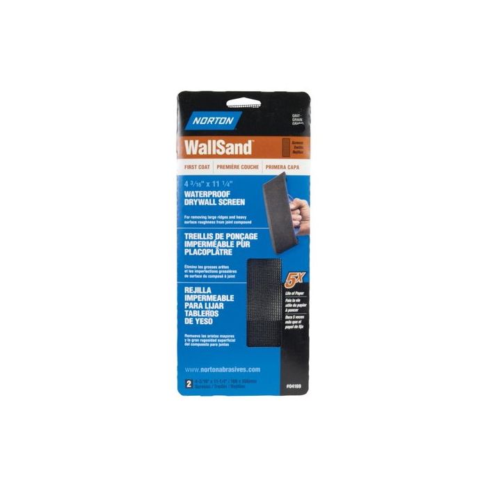 4-3/16" x 11-1/4" Norton 68320 WallSand Die-Cut Drywall Sanding Screen 150-Grit, 2-Pack