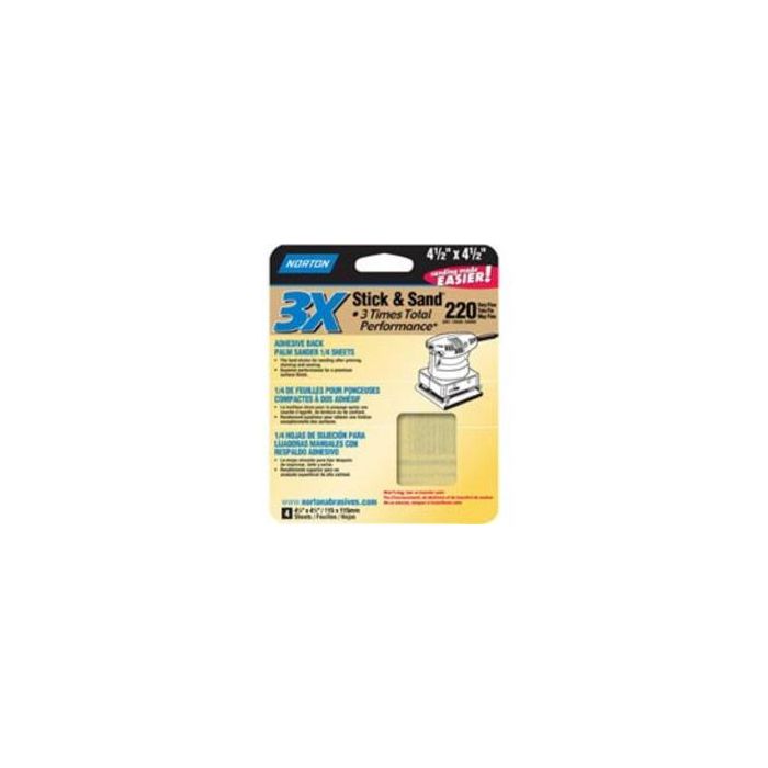 4-1/2" x 4-1/2" Norton 05314 ProSand Stick & Sand Sanding Sheet 60-Grit Handy-Pack