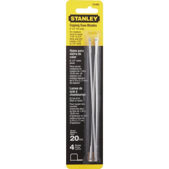 Stanley 6-1/2 In. 20 TPI Coping Saw Blade (4-Pack)