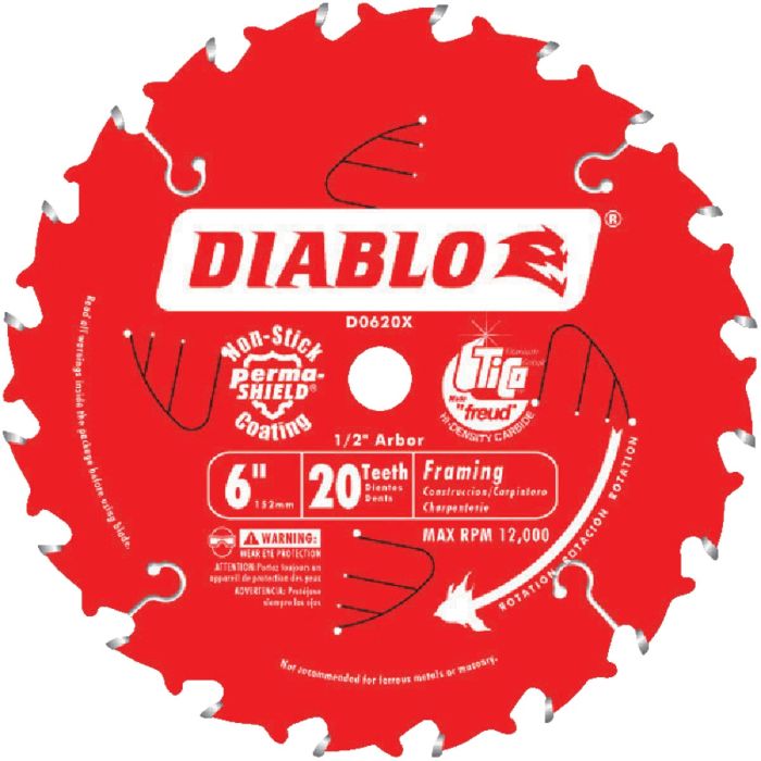 Diablo 6"X20t Blade 1/2" Arbor