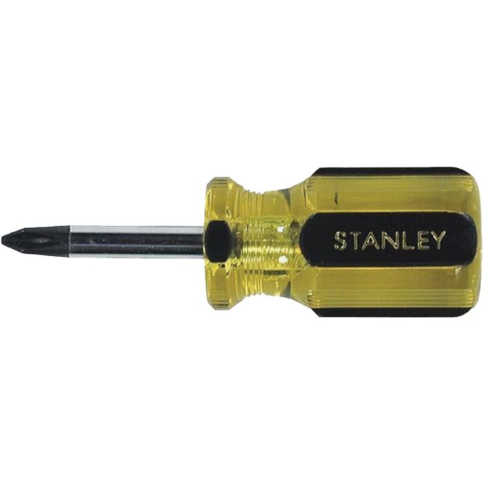 Stanley 100 PLUS #2 x 1-3/16 In. Stubby Phillips Screwdriver w/Blk Oxide Tip