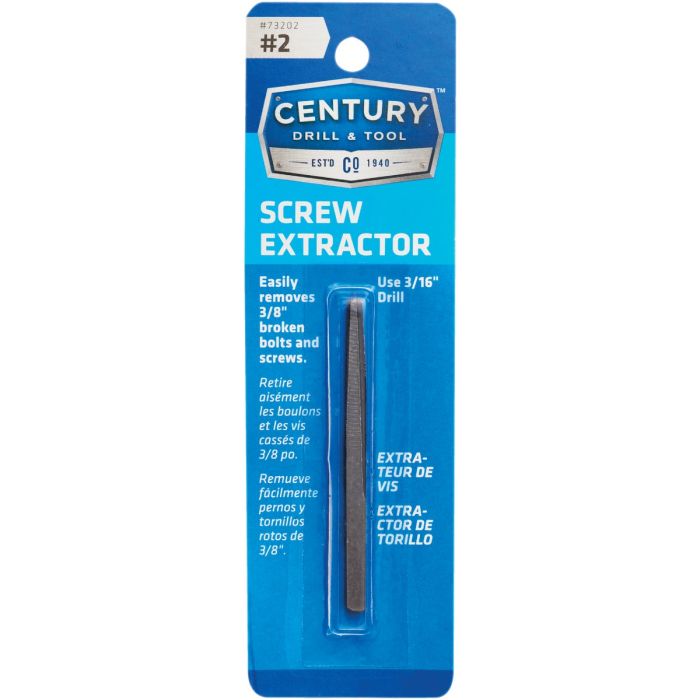 Century Drill & Tool #2 Straight Flute Screw Extractor