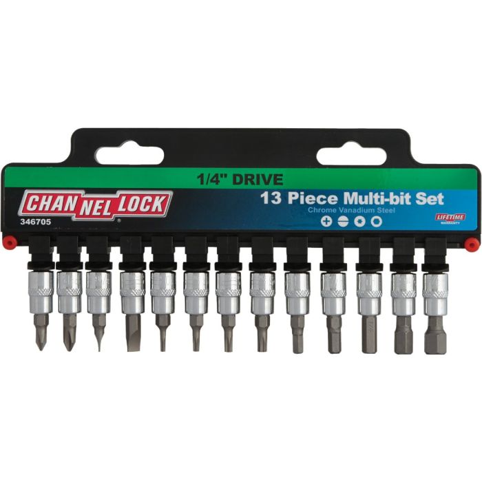 Channellock 1/4 In. Drive 6-Point Combination Socket Bit Set (13-Piece)