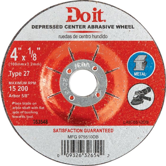 Do it Type 27 4 In. x 1/8 In. x 5/8 In. Metal Cut-Off Wheel