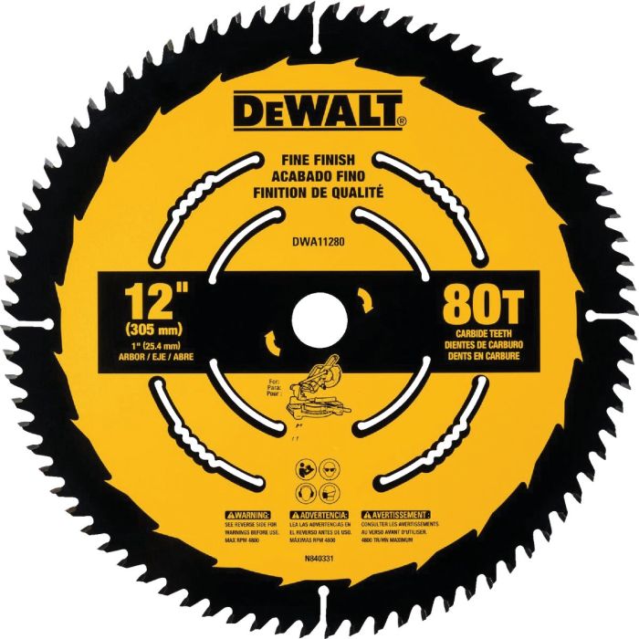 DEWALT Precision Trim 12 In. 80-Tooth Circular Saw Blade