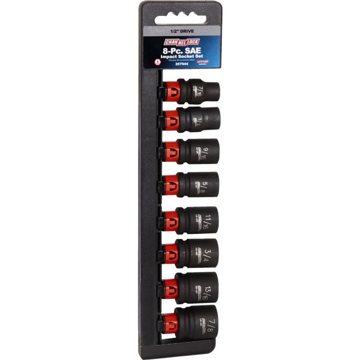 Channellock Standard 1/2 In. Drive 6-Point Shallow Impact Driver Set (8-Piece)