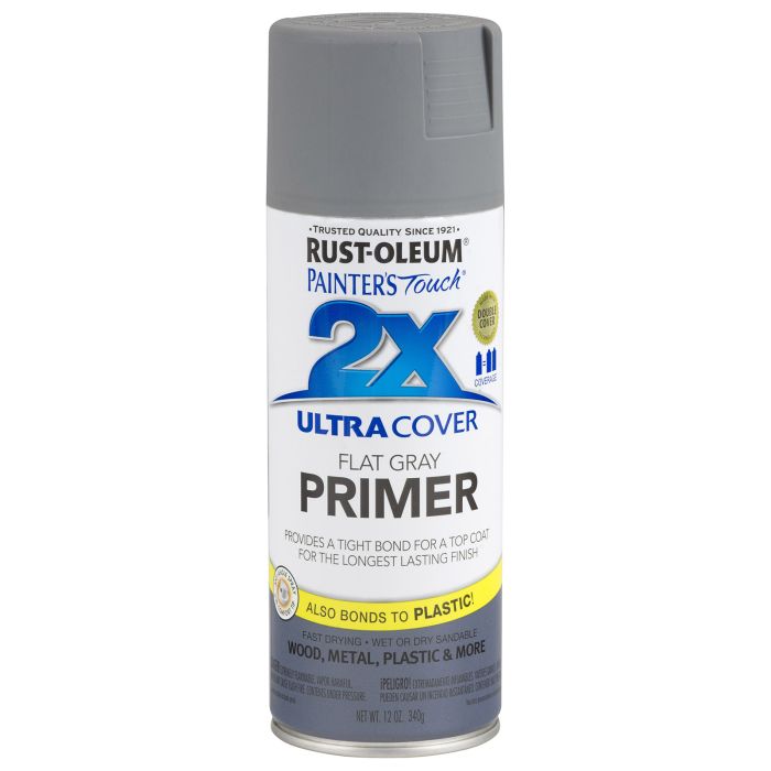 12 Oz Rust-Oleum 334017 Gray Painter's Touch 2X Ultra Cover Paint + Primer Spray Paint, Primer