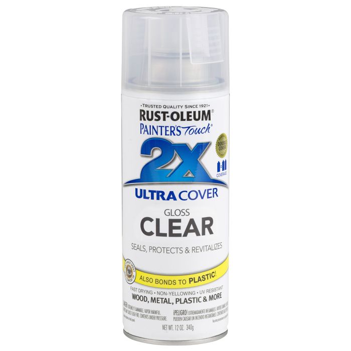 Rust-Oleum Painter's Touch 2X Ultra Cover Clear 12 Oz. Gloss Finish Spray Paint, Clear