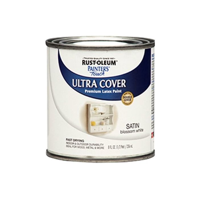 1/2 Pt Rust-Oleum 267313 Heirloom White Painter's Touch 2X Ultra Cover Premium Latex Paint, Satin